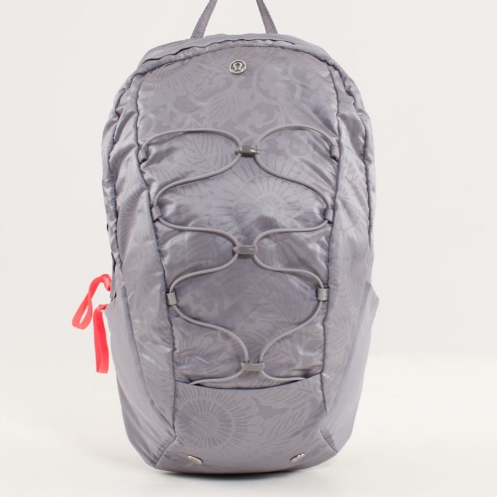 Lululemon Athletica Silver Backpack with Red Accent